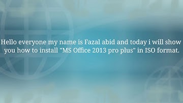 How to install MS office 2013 pro plus in ISO format