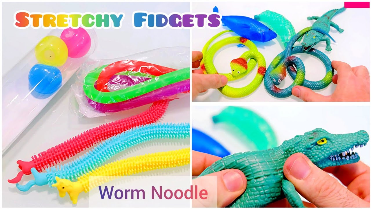 Stretchy Worm - Squishy Sensory Fidget Toy - Stress Relief - Builds  Resistance - Kids Adults