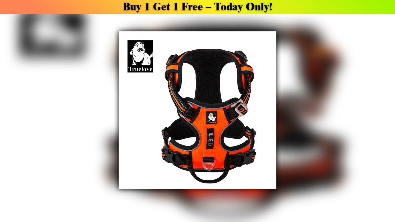 Best Seller Truelove Pet Reflective Nylon Dog Harness No Pull Adjustable Medium Large Naughty Dog V