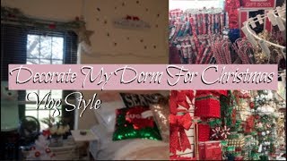 Decorating My College Dorm For Christmas // Vlog Style