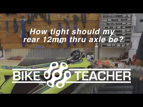How tight do I tighten my 12mm Thru Axle on the rear wheel?