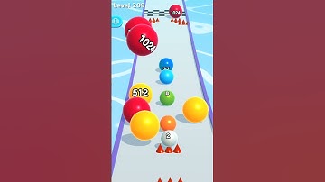 Run ball 2048 Gameplay (ios Android)  #runball #gameplay #1 all levels #1k  #short