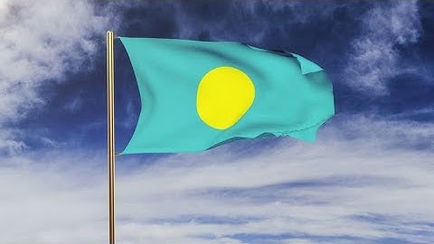 4K Palau flag waving in the wind. Green screen, alpha matte. Loopable animation Stock video