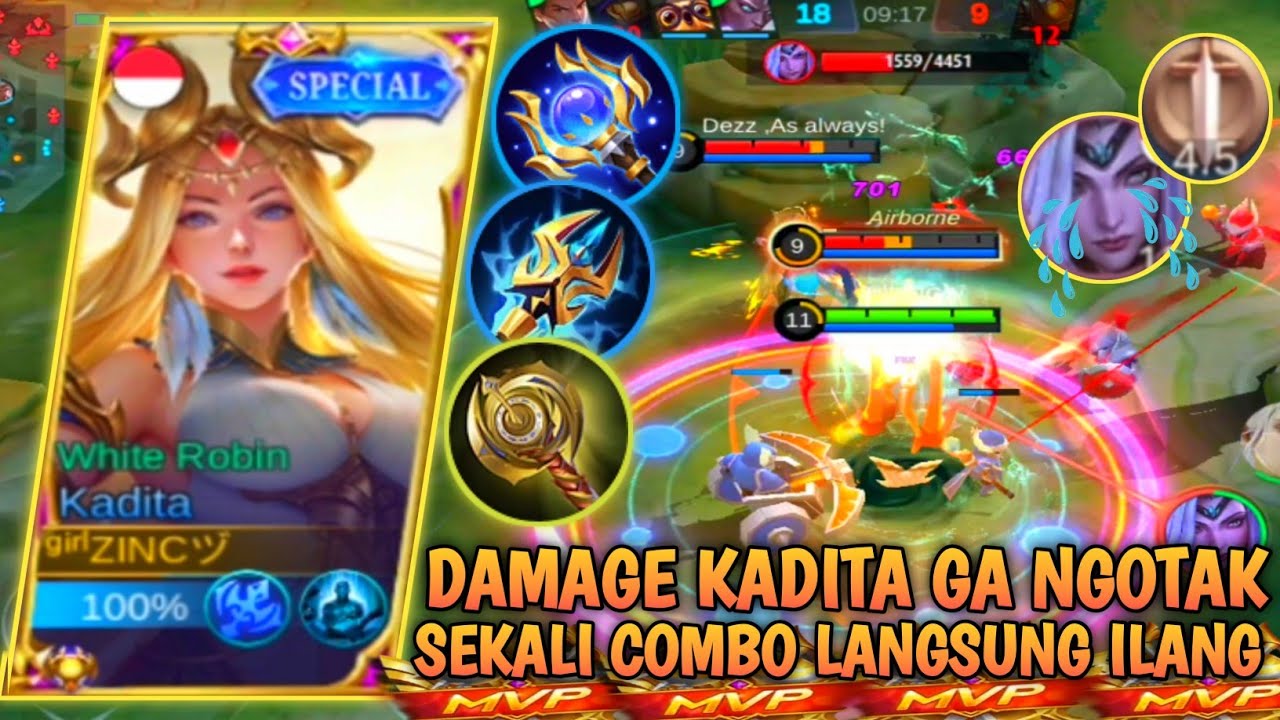 DAMAGE KADITA TERLALU OP ! SEKALI COMBO LANGSUNG TURUU‼️BUILD KADITA