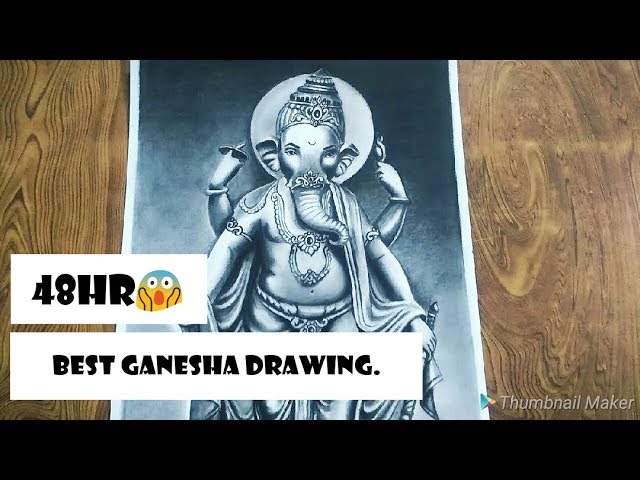 Gloss Black Ganesh realistic sketch, Size: 29.7 cm To 42 cm at Rs  4000/piece in Dewas