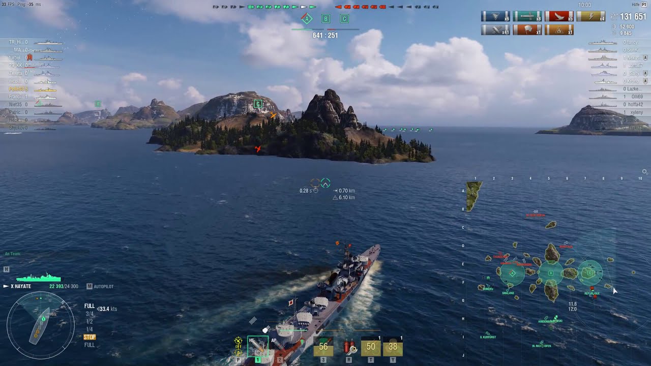 World of Warships  X HAYATE Pelle03 6 Kills