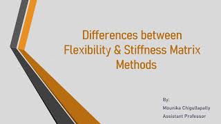 Differences Between Flexibility& Stiffness Matrix Methods IIStiffness IIFlexibility II Matrix Method