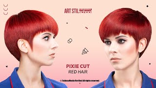 pixie cut red hair