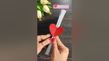 CUTE Origami Heart Bookmark TUTORIAL! #origami #bookmark
