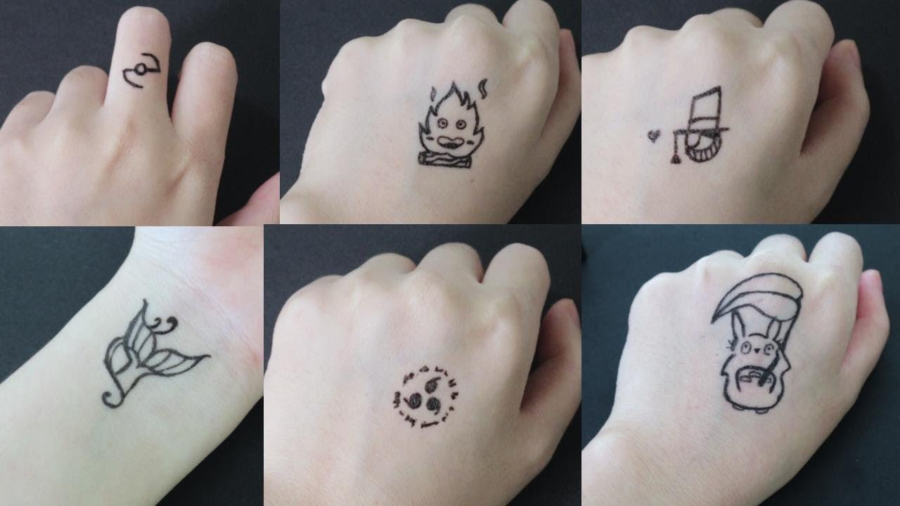 Cách vẽ hình xăm đơn giản với bút mực  Very simple tattoo designs  YouTube
