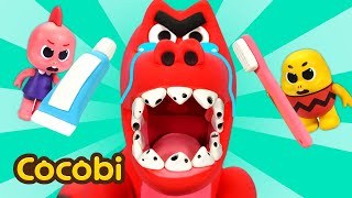 Putze deine Zähne T-rex🦷 Der T-rex hat verfaulte Zähne | Cocobi Kinder Songs Deutsch