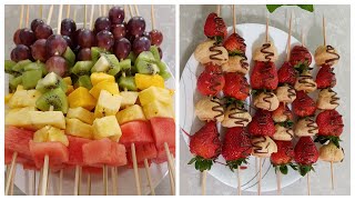 2 Ways Fruits Sticks | Rainbow Fruits Skewers | Fruits Shashlik | Rainbow Fruits Kebabs