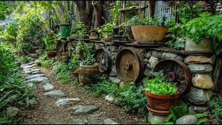 Create Charming Small Rustic Garden Decor With Upcycled Materials