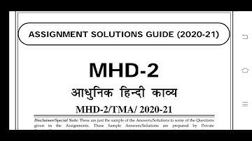 MHD 2 Ignou Solved Assignment 2020-21