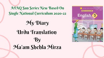 AFAQ English Class 3 Unit 5 My Diary Urdu Translation Single National Curriculum