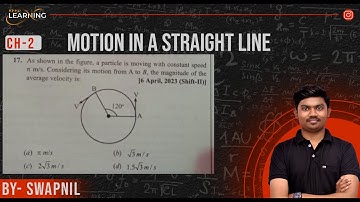 As shown in the figure, a particle is moving with constant speed Tt m/s. Considering its