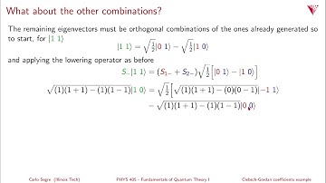 4.16 Example of Clebsch-Gordan coefficient calculation