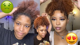 High Curly Puff w/ Clip-ins on 4c hair | ft. Loxxy Afro Clip-ins | B R E A