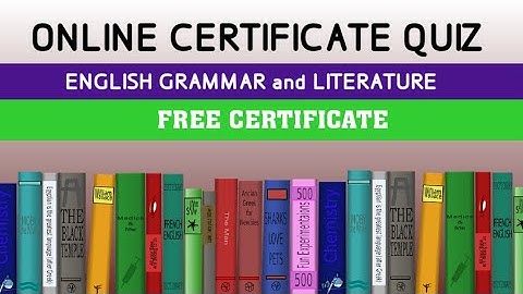 FREE CERTIFICATE BASED ON ENGLISH GRAMMAR  & ENGLISH LITERATURE ll FREE ONLINE CERTIFICATE ll # Quiz