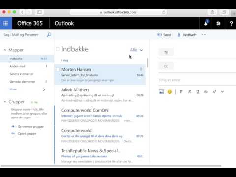 Sådan vedhæftes en fil i Office365 webmail