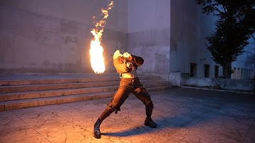 Rope dart fire flow 🔥 Olivia Verner | Equipment by Dark Monk