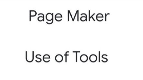 DTP Computer Course || PageMaker || Tools
