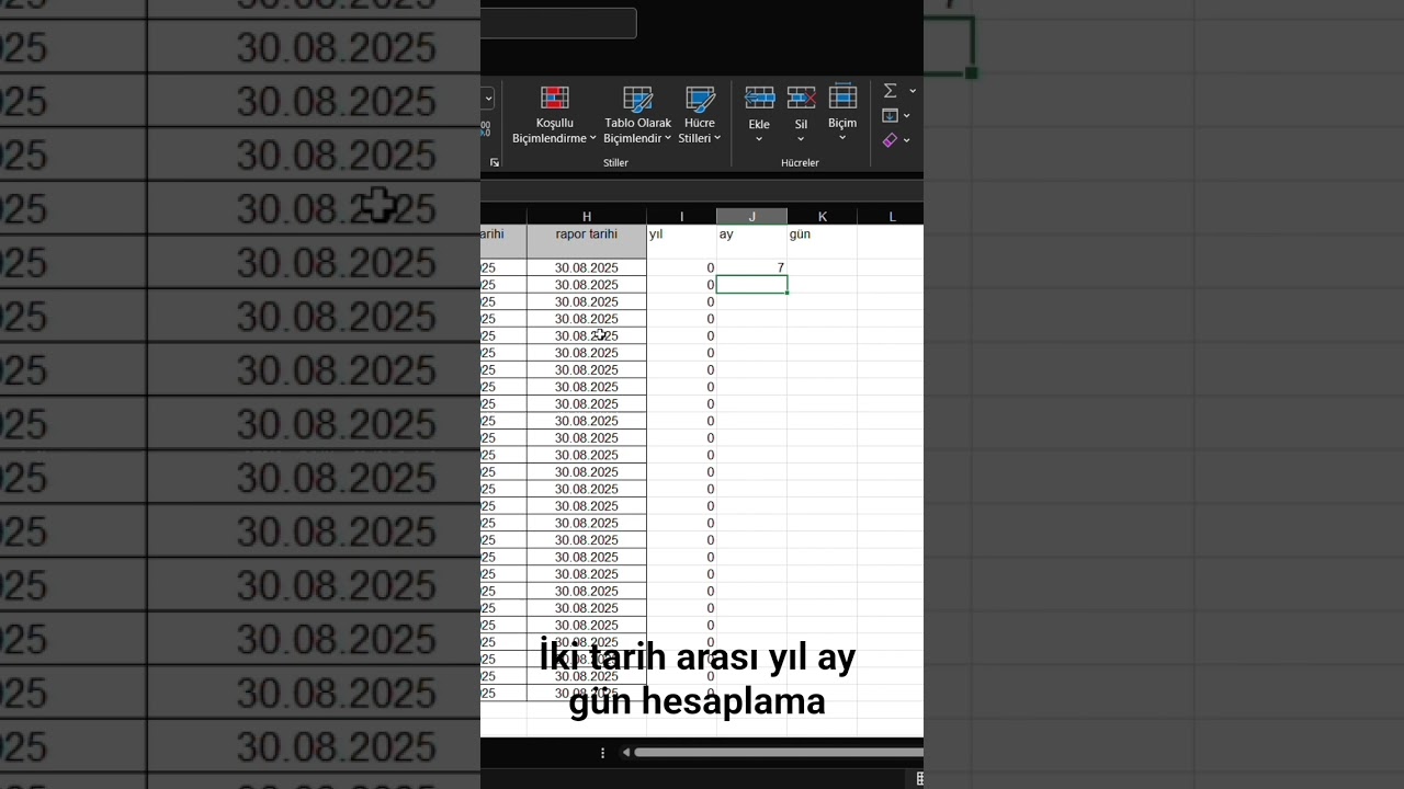 iki tarih arası yıl ay gün hesaplama #excel #stok #inşaat #stok #keşvet #keşvetedüş #depo