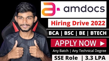 Amdocs Hiring Drive 2022 | Software Support Engineer | BCA Bsc & Engineering Students