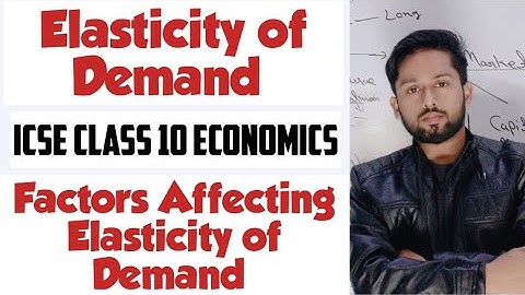 Elasticity of Demand| Factors Affecting Elasticity of demand | Icse Economics Class 10 |