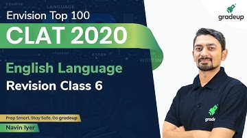 CLAT 2020 | Revision Class 6 | English Language | Navin Iyer | Law Entrance Exam | Gradeup