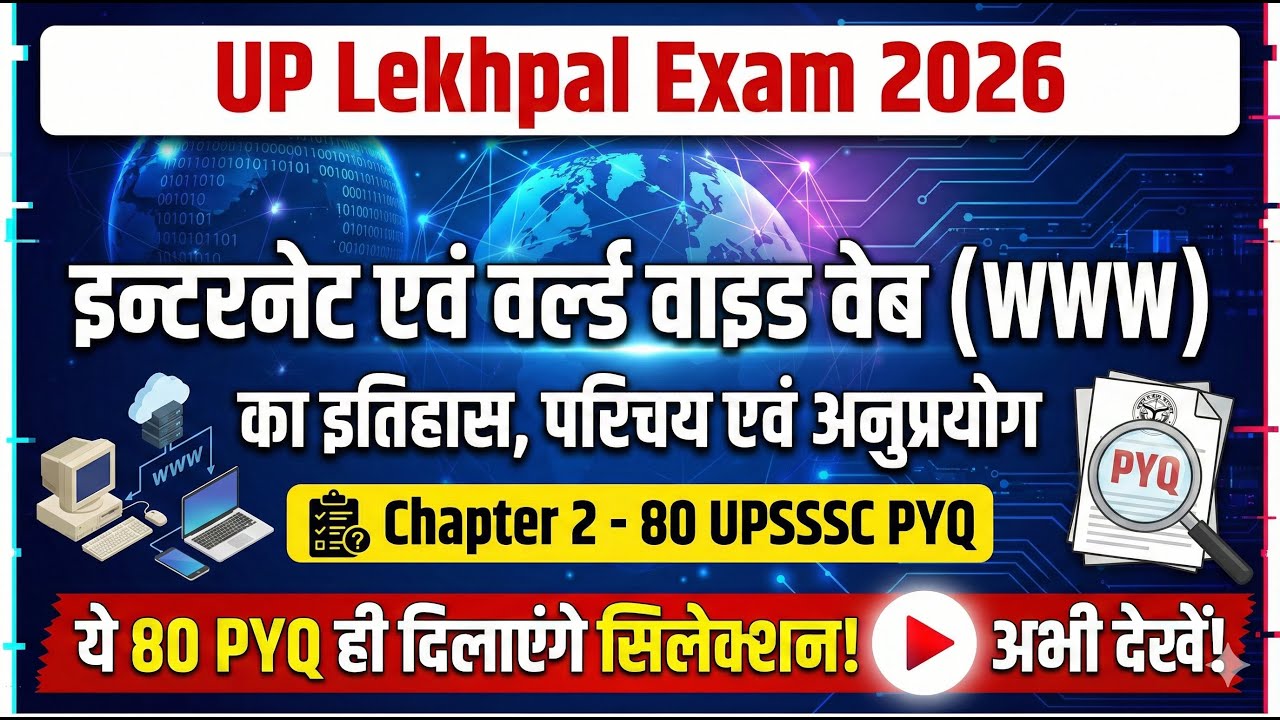 इन्टरनेट एवं WWW का इतिहास, परिचय एवं अनुप्रयोग -80 UPSSSC PYQ to pass UP Lekhpal Exam 2026