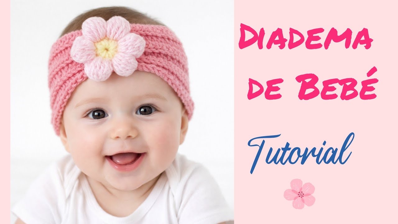 Diadema de Crochet para Bebés y niñas 🌼✨. Tejela fácil y rápido en cualquier talla. 