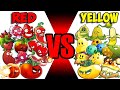 Team Plants RED vs YELLOW - Who Will Win? - PvZ 2 Team Plant VS Team Plant
