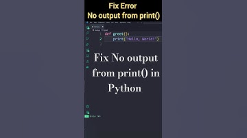 Fix No output from print() in Python | Fix Error 😤 Python || #python #coding #shorts
