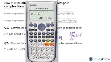 📚 How to convert between sinusoidal and complex polar form for current and voltage expressions