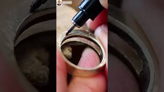 Làm Nhẫn Đá Saphia Vàng Trắng Thủ Công. Handmade White D Sapphire Ring