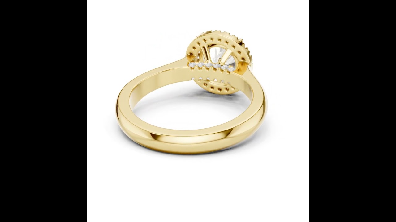 Round Diamond Halo Pave Bridge Ring