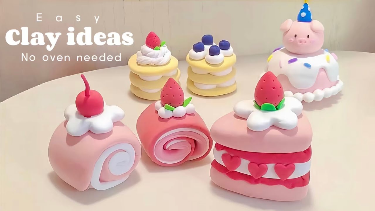 Fake Cake Using Clay DIY | How to Make Realistic Miniature Cakes with Clay at Home | No Bake ...