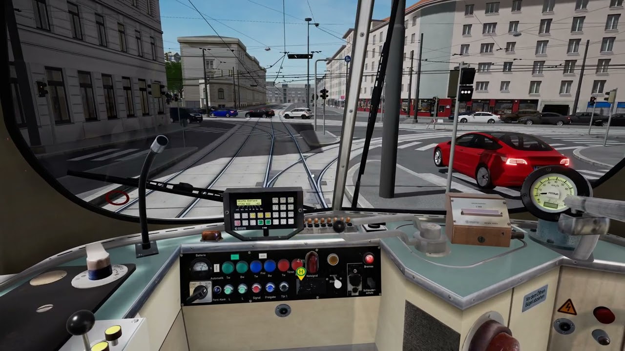 Tramsim Vienna. Line 71: St Marx-Börse-St Marx. Tram: E1+C3.