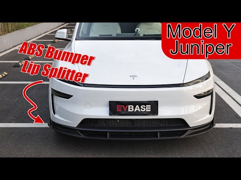 Model Y Juniper Front Lip ABS Bumper Lip Splitter with Fang-Style for Tesla - video from Evbase