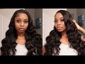 HOW-TO SIDE PART WITH BOMBSHELL WAND CURLS INSTALL  | ft Arabella Hair