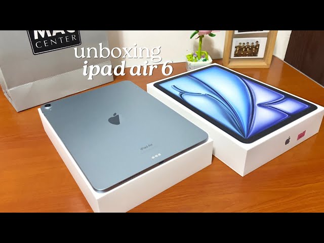 Unboxing iPad Air M2 2024 11” (blue) 🩵 | accessories +