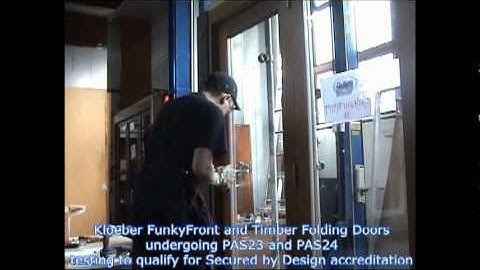 Kloeber FunkyFront and Kustomfold doors testing for Secured by Design Accreditation