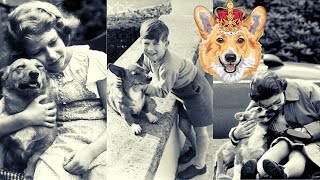 The Royals with dogs/The Queen and her corgis