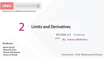 calculus 1 - section 2.5 Continuity - part 1