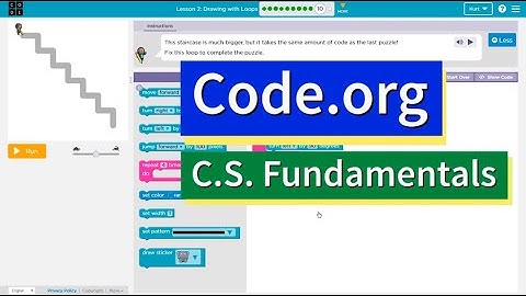 Code.org Course E Lesson 6.8 C Drawing with Loops | Answers Explained | Part C Staircase