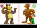 SUPERHERO BABY DOG WILD BEAR ANIMALS 💖 Play Doh Cartoons Animation