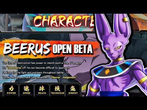 Dragon Ball FighterZ News - BEERUS CONFIRMED PLAYABLE IN OPEN BETA CHARACTER ROSTER