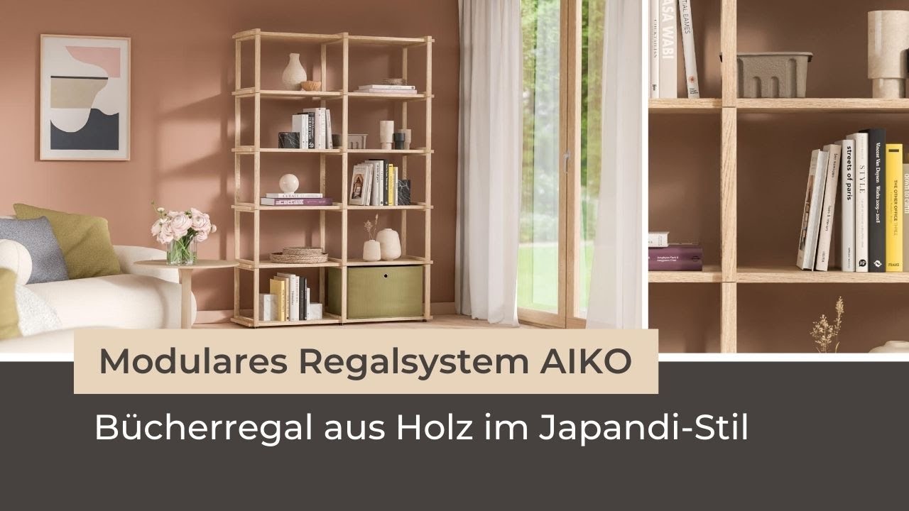 AIKO – The Modular Wooden Free Standing Shelf l Regalraum