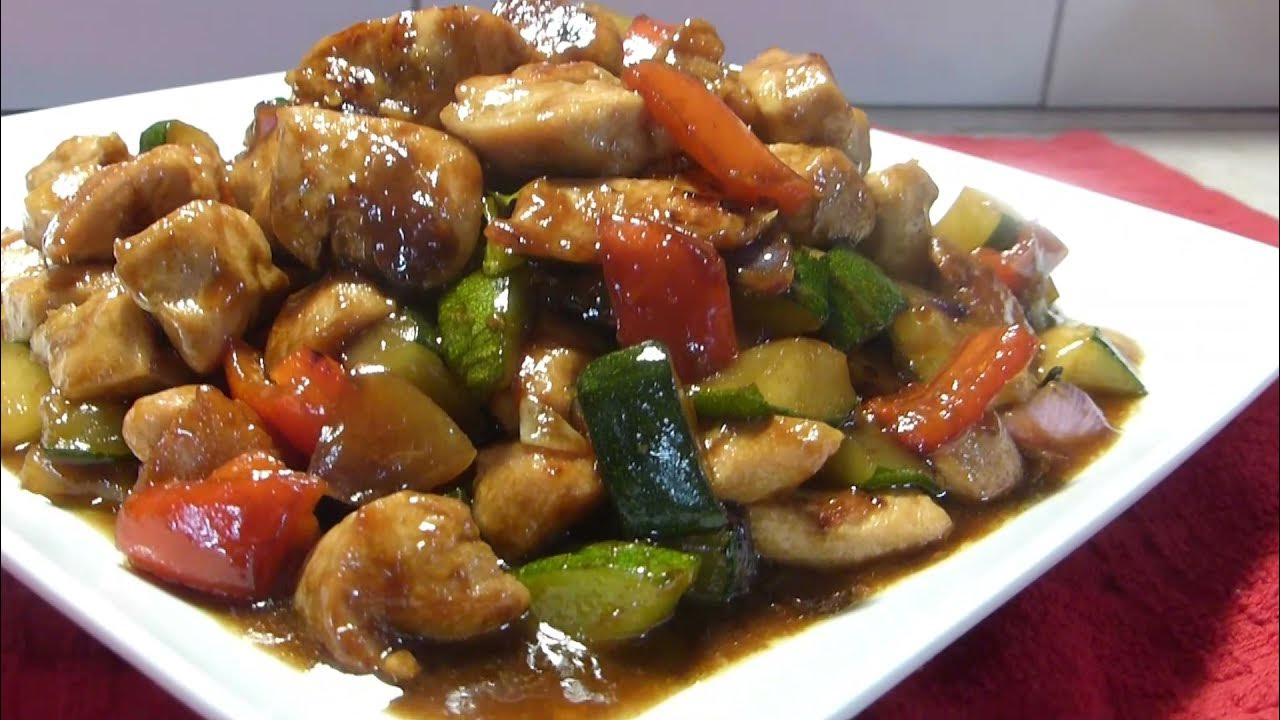 Stir Fried Chicken Breast With Zucchini Asian Style YouTube